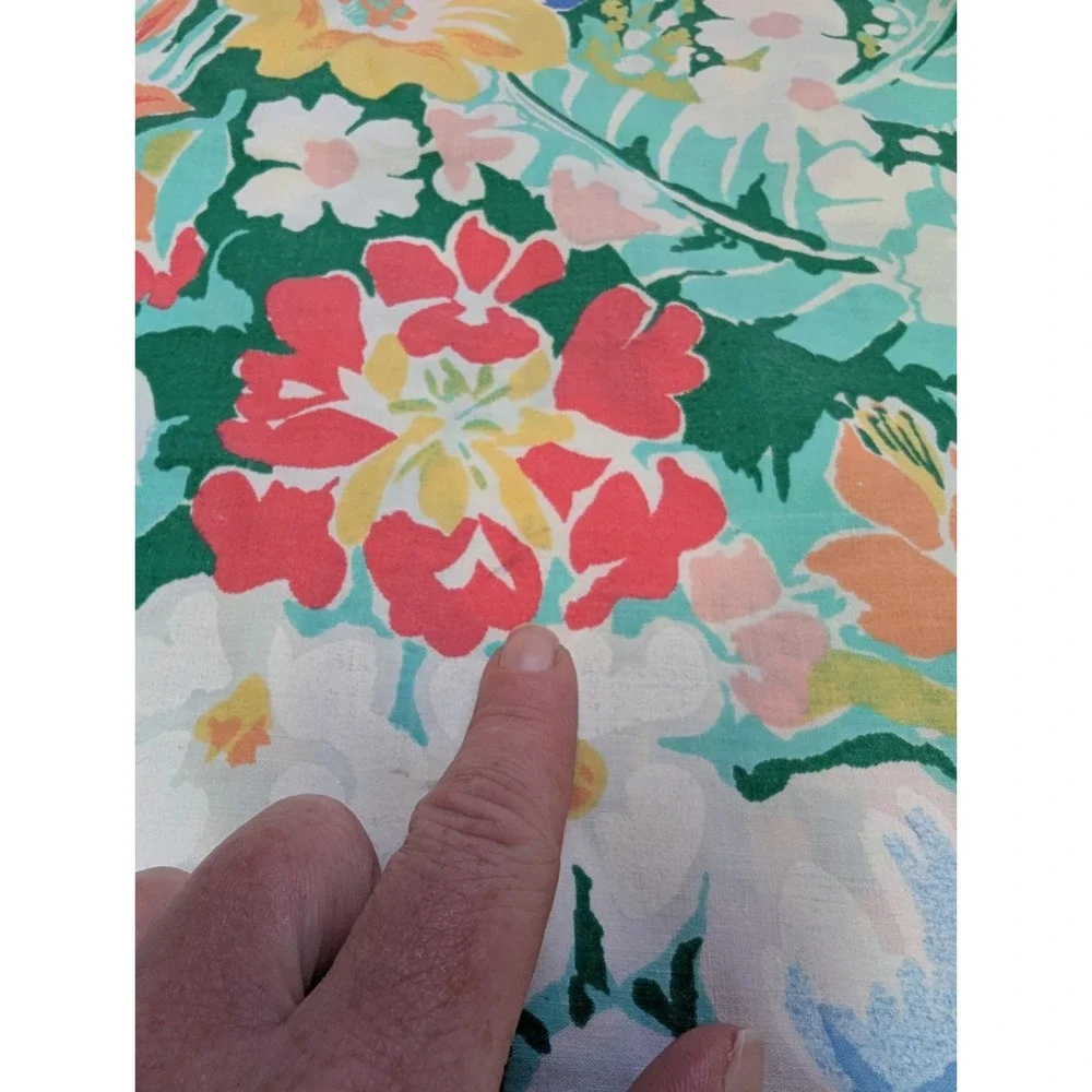 2 West Point Pepperell Vtg MCM Tropical Floral Retro Standard Pillow Cases USA